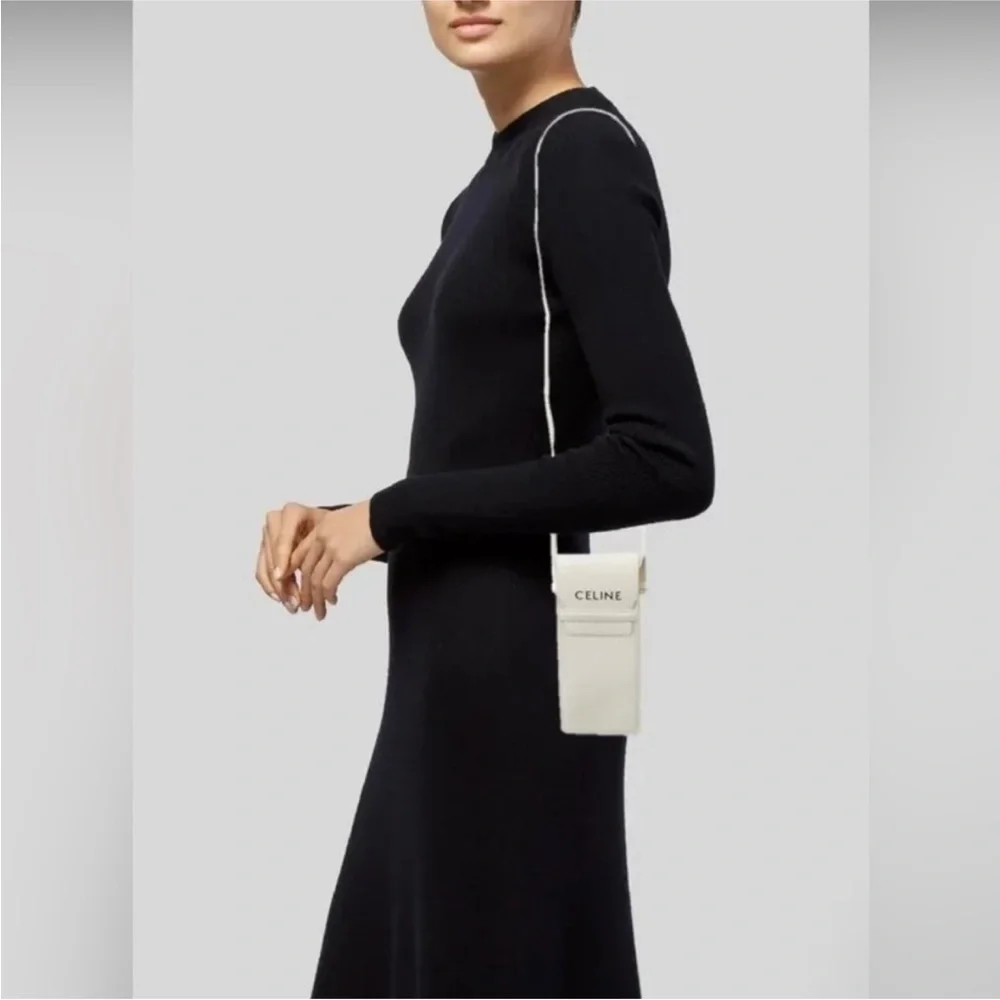 Celine Smooth Calfskin Sunglasses/Phone Pouch White
